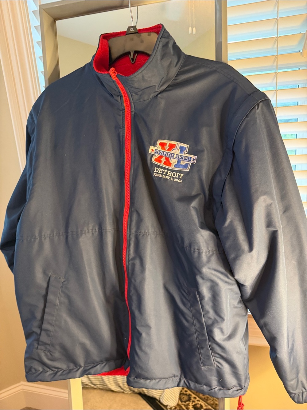 EXCLUSIVE Super Bowl XL Detroit 2006 Navy & Red Men's Jacket